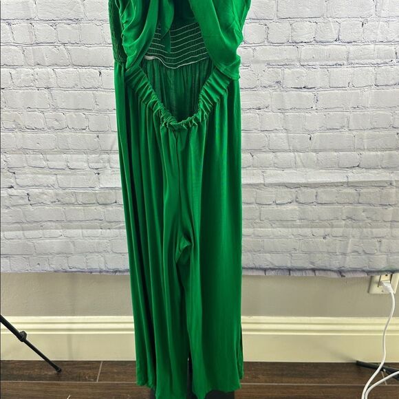 💚 Green Cutout Tie-Front Jumpsuit – Size Small (NWT) - Picture 7 of 8